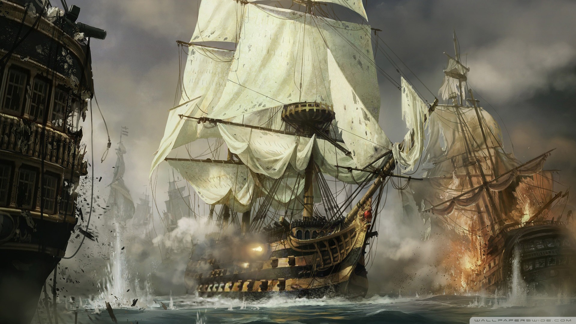 пиратский корабль с парусами скачать